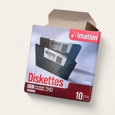 10x IMATION Floppy Disks 2HD 3.5" 1.44Mb IBM Formatted Diskettes Pack NEW