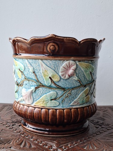 Antique majolica planter - antique,