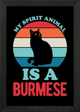 Burmese Cat Funny Framed Wall