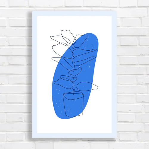 Abstract botanical blue canvas - abstract,
