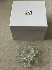 JM by Julien Macdonald Crystal Lotus Candle Holder 6" x 3.5" - New with Orig Box