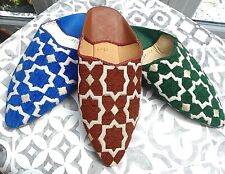 MOROCCAN CHENILLE & SILK POINTED BACKLESS MULES / SLIPPERS 3 Colours, 5 Sizes