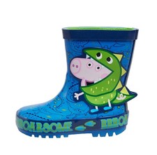 BOYS PEPPA PIG GEORGE PIG 3D DINOSAUR WELLIES RAIN WELLINGTON BOOTS UK SIZE 5-10