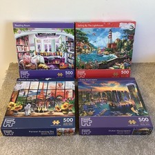 4x 500 Piece Corner Piece Jigsaw Puzzle Bundle Job Lot
