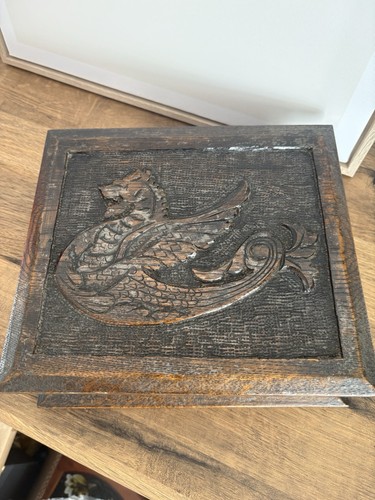 Vintage carved oak - vintage, griffin
