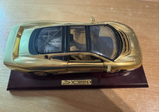 JAGUAR XJ220 1/18 Scale Diecast 22ct Gold Plated model on wooden mount 135/10000