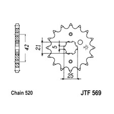 Sprocket JT 569 Z17 for Yamaha