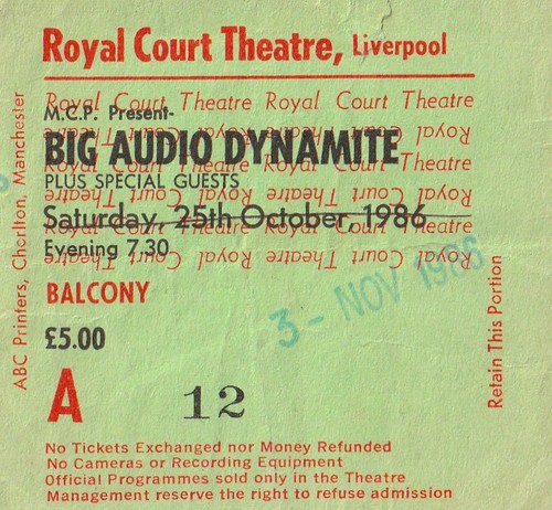 Big audio dynamite - ticket, 1986