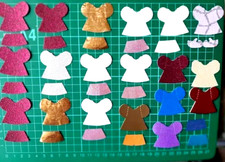 35 pieces Sizzix Die-Cut Shapes Bitty Doll Body Tops, Skirts,Shoes & Tops