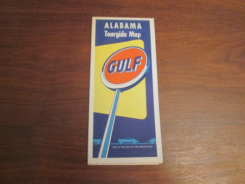 Vintage 1954 gulf - road, map