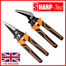 Sharp-tec 8 inch Aviation Tin Snips | Metal Shears | Safty Lock | Soft Grip