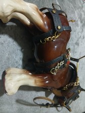 Ceramic Shire Horse Ornament Figurine 8" x6"  brown white vintage