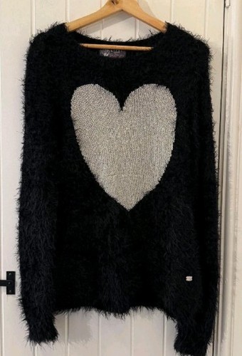 Women fluffy black lipsy - women's,