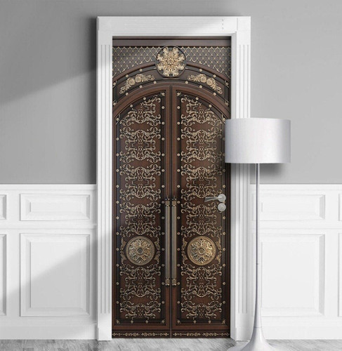 Medieval castle door mural - door, |