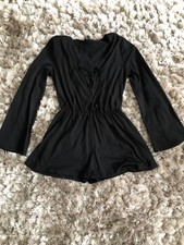TOPSHOP BLACK LACE UP PLAYSUIT