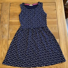 Matalan Girls Blue Sleeveless Dress With White Spots - 11 Years