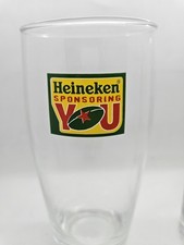 Heineken Pint Glasses Sponsoring You Rugby Rare Logo A Pair Of 568ml Unboxed