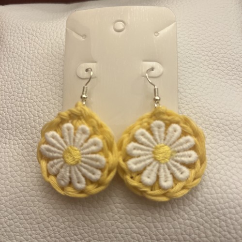 Crochet earrings hand made - earrings,