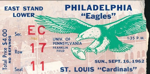 1962 nfl game ticket stub - 1962,