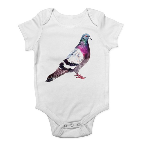 Urban pigeon baby grow vest - pigeon,