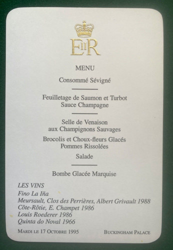 Antique royal menu for queen - royal,