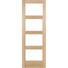 internal sliding oak door shaker 4 light clear or frosted glass unfinished oak