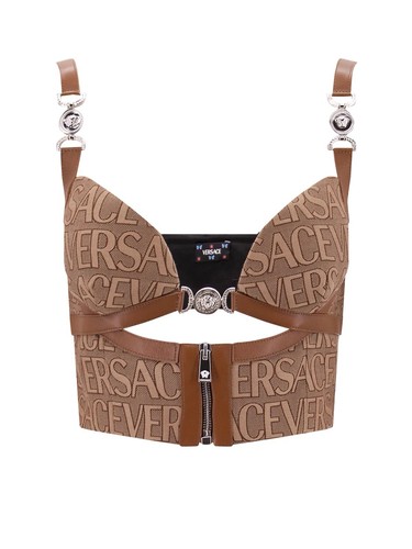 Versace brown logo corset - versace,