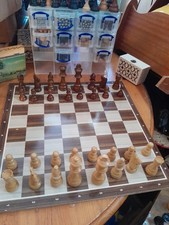 Staunton Wooden Chess Pieces Set, felted, Lacquered, with Original Box -717TRLL