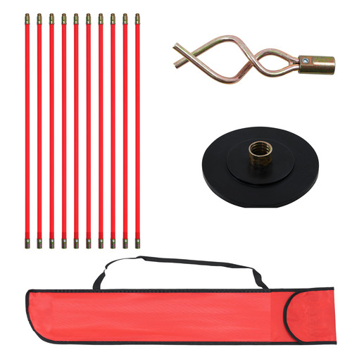 Red drain rod set - red,