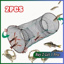 2 x CRAB TRAP NET CRAB PRAWN SHRIMP CRAYFISH LOBSTER EEL BAIT FISHING POT BASKET