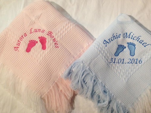 Personalised baby shawl with