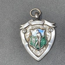 Silver Enameled Cricket Fob