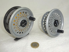 NICE RIMFLY 3.5" TROUT REEL WITH GOOD FULL LENGTH FLOATING LINE AND SPARE SPOOL.