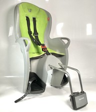 HAMAX KISS CHILD BIKE SEAT MEDIUM GREY W/ GREEN PADDING - FRAME MOUNT