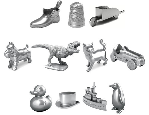 Monopoly game tokens - monopoly, pieces