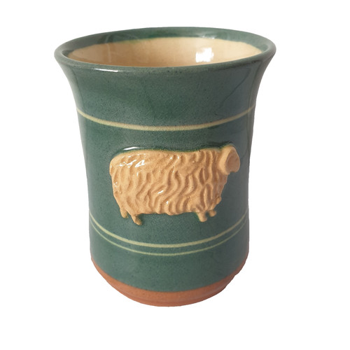Studio pottery mug green - pottery,