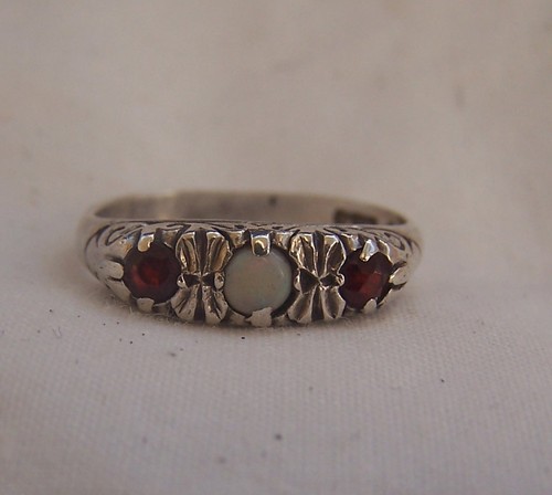 Antique silver opal and - silver,
