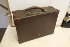 Small   Vintage  Brown Suitcase  36x25x13cm  with leather  handle
