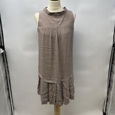 Tara Jarmon Women's Taupe Sleeveless Dress Size 40 Silk and Acetate           S5