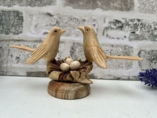 Pair Love Birds in Nest Wooden