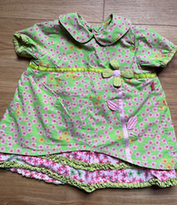 Pink and green Oilily Baby Dress Size 68 (6-9 Months). 