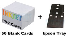 Inkjet PVC ID Card Starter Kit - Epson R200 & R300 - 50 IJ PVC Cards & Card Tray