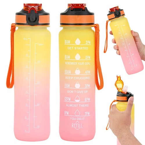 Sports water bottle with - bottle, straw