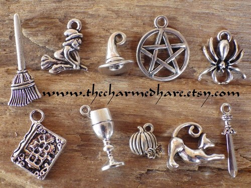 Mixed witch pagan charms - 10,