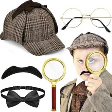 Victorian Detective Costume Sherlock Holmes Fancy Dress Accessory Cosplay Outfit