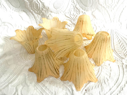 Vintage lamp shade glass gold - shade,