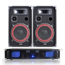 2x MAX 10"" Red Speakers DJ