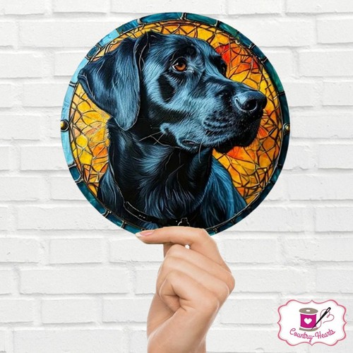 Black labrador suncatcher - black,