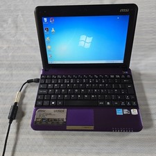 MSI U135DX, Intel Atom, 10.1", Windows 7,120Gb HDD,1Gb RAM,SPARE OR REPAIR (247)