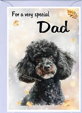 Poodle Black Dog Blank Card